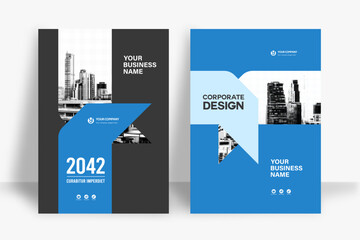 Wall Mural - City Background Business Book Cover Design Template