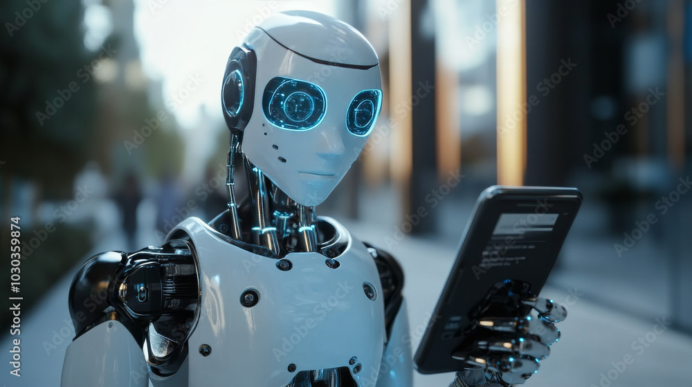 Artificial intelligence in smartphones. Mobile chatbot interface on ...