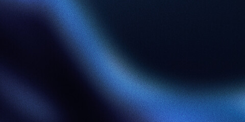 Wall Mural - Blue gradient background grainy glowing blue light on dark backdrop noise texture effect banner header design