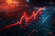 © SY - Abstract red line graph on digital grid. Perfect for illustrating growth, progress, and success.
