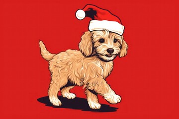 Canvas Print - Dog christmas mammal animal.