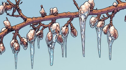 Poster - Frosty Beads, Icicles