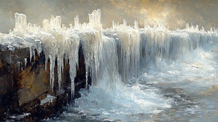 Wall Mural - Winter's Edge, Icicles