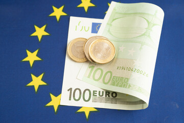 Euro banknote cash money, finance economic banking business exchange market concept.