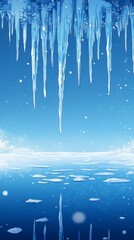 Wall Mural - Icicle Reflection, Icicles