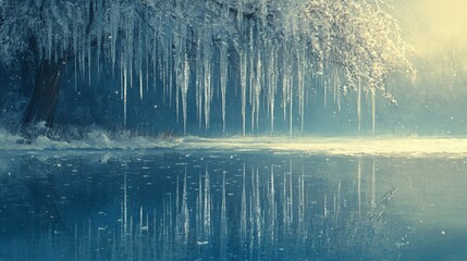 Sticker - Icicle Reflection, Icicles