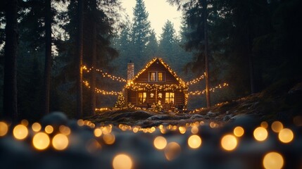 Wall Mural - Starry Night, Christmas lights