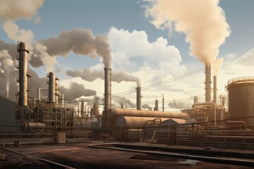 Canvas Print - architecture refinery factory technology.