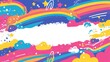 © Oksana Smyshliaeva - Colorful Abstract Rainbow and Clouds Wallpaper Design