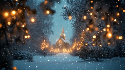 Wall Mural - Silent Night, Christmas lights