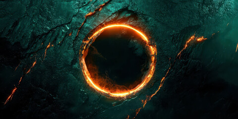Wall Mural - a large, glowing circle is surrounded by a dark blue background