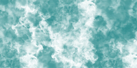 Poster - Abstract mint blue sky watercolor background. Cloudy mint sky with light blue watercolor clouds and smoke. Grungy, elegant vintage grunge background texture.