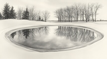 Canvas Print - Frozen Mirror, Frozen lakes