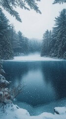 Canvas Print - Icy Wilderness, Frozen lakes