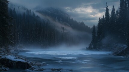 Canvas Print - Icy Wilderness, Frozen lakes