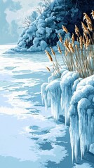 Wall Mural - Frozen in Time, Frozen lakes