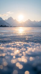 Wall Mural - Silent Horizon, Frozen lakes