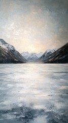 Wall Mural - Silent Horizon, Frozen lakes