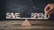 © NRD - Balancing the Scales Save or Spend   Visualizing the Financial Management Concept of Prioritizing Saving and Spending to Achieve Financial Goals and Stability
