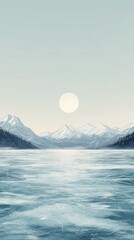 Wall Mural - Silent Horizon, Frozen lakes