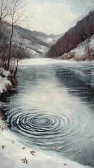 Wall Mural - Icy Serenity, Frozen lakes