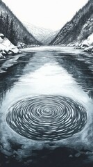 Wall Mural - Icy Serenity, Frozen lakes