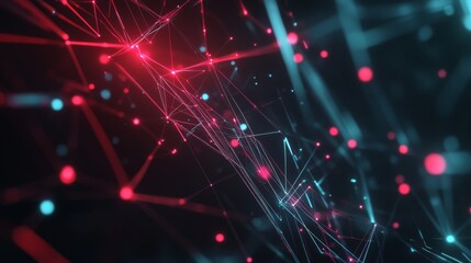 Aufkleber - Abstract Lines and Dots in Digital Space