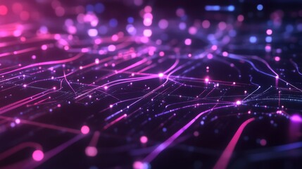 Poster - Abstract Colorful Background with Light Particles and Lines