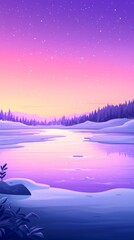 Wall Mural - Twilight Freeze, Frozen lakes