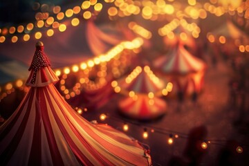 Canvas Print - Photo of circus illuminated celebration decoration.