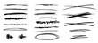 © Elena - Marker black scribble lines drawings. Pen strokes collection isolated on white background