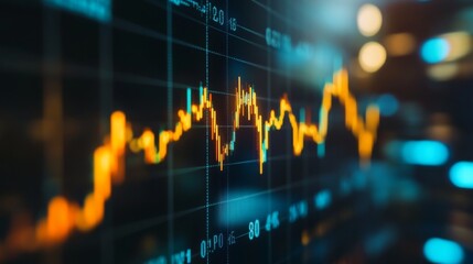 Aufkleber - Dynamic Financial Market Chart with Graphical Data