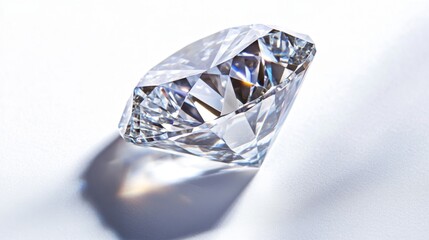 Aufkleber - Sparkling Diamond on White Surface with Shadow Play