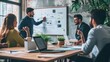 © Jang - Team of executives strategizing on a whiteboard in a modern meeting room