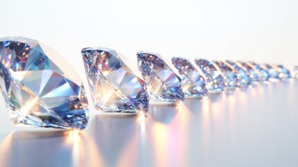 Aufkleber - Sparkling Diamonds in a Row on Elegant Surface
