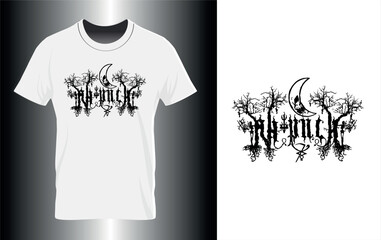 Wall Mural - black metal shirt design template