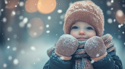 Wall Mural - Bundled Up, Mittens and scarves