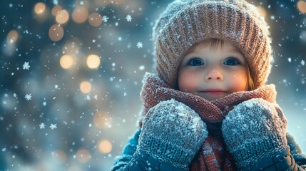 Wall Mural - Bundled Up, Mittens and scarves