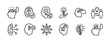© Vilogsign - Open minded thin line icon set. Containing knowledge, inspiration, creative, idea, share, cognition, creativity, imagination, intellect, flexibility, acceptance, empathy, tolerance vector illustration