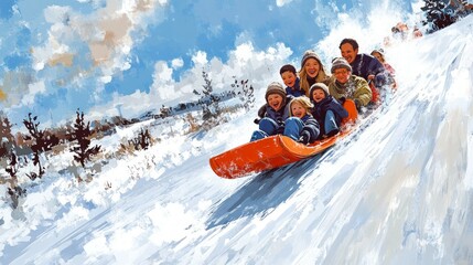 Sticker - Frozen Joyride, Sledding