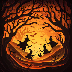 3d vector papercut. Halloween invitation to zombie party vector image