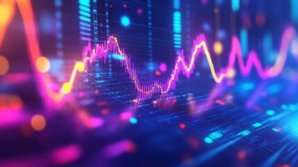 Fototapete - Vibrant Digital Data Visualization Background