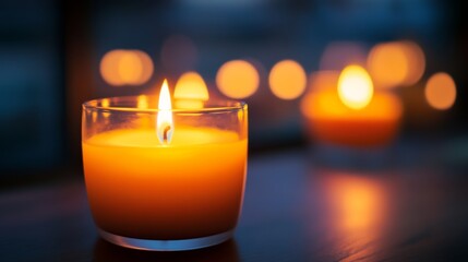 Aufkleber - Warm Glow of Candlelight in a Cozy Setting