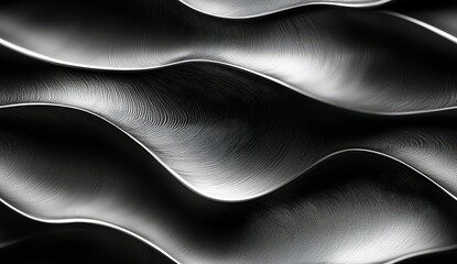 Wall Mural - A close-up of an abstract background with swirling lines, rendered in monochromatic shades of gray and black.