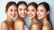 © A4719 - Four Asian Women Smiling Together   Happy Friends  Beauty  Skincare  Friendship  Beauty Co
