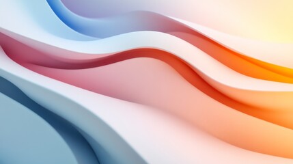 Poster - Abstract Waves in Soft Colors for Modern Backgrounds