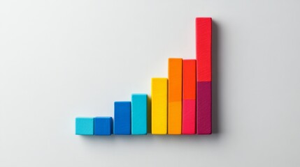 Leinwandbilder - Colorful Bar Graph Representation of Data Trends