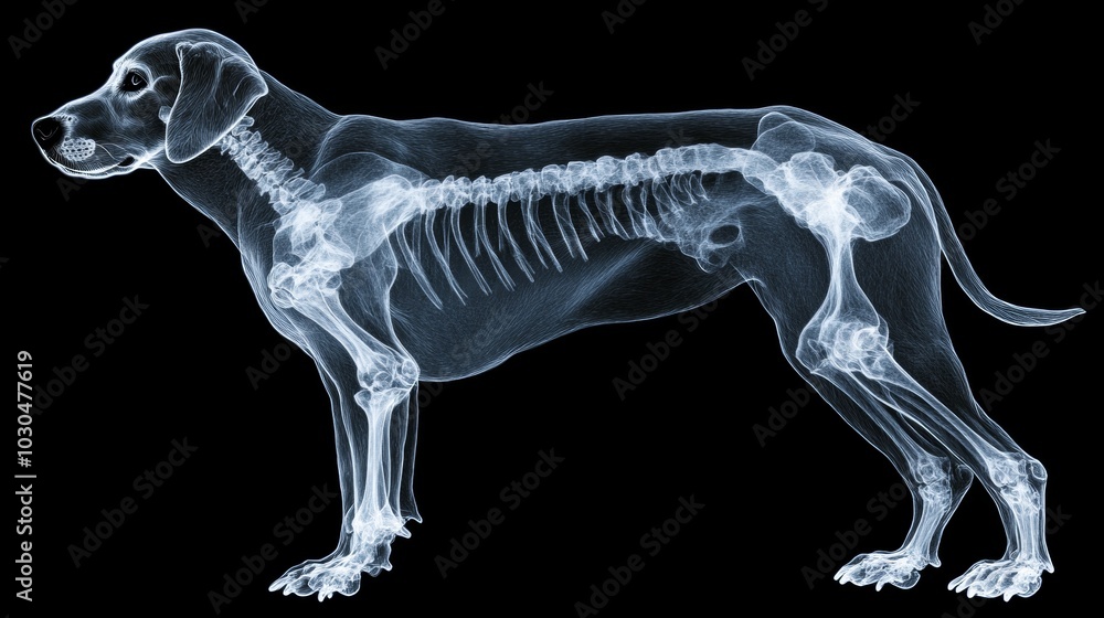X Ray Dog Skeleton Anatomy Medical Illustration Stock Illustration x-ray-dog-skeleton-anatomy-medical-illustration-stock-illustration