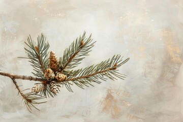 Canvas Print - Close up on pale pine backgrounds painting plant.