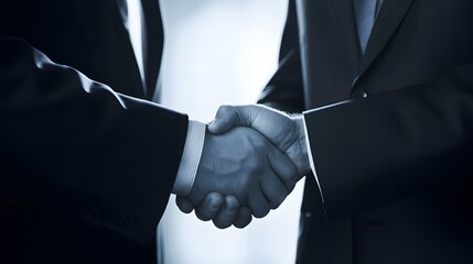 Poster - Two men shake hands in a business deal.